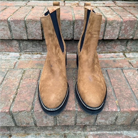 Madewell Brown Leather Boots Size 11M Women’s Boots Carina Platform Chelsea - Picture 6 of 11